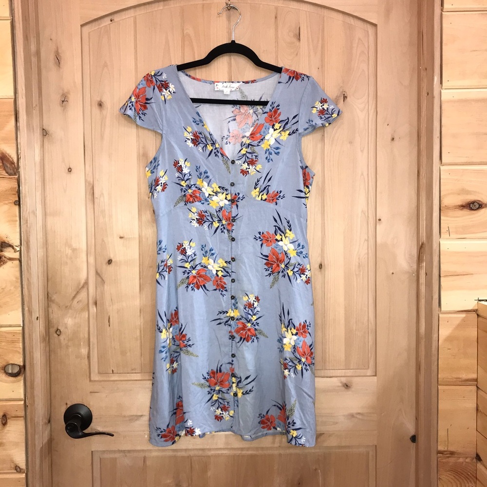 Pink Rose Floral Dress